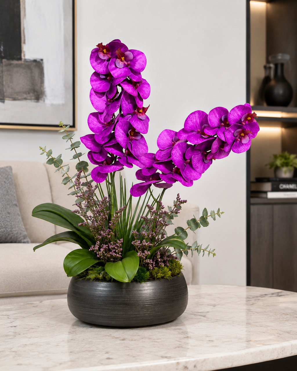 Magenta Faux Orchid Stem